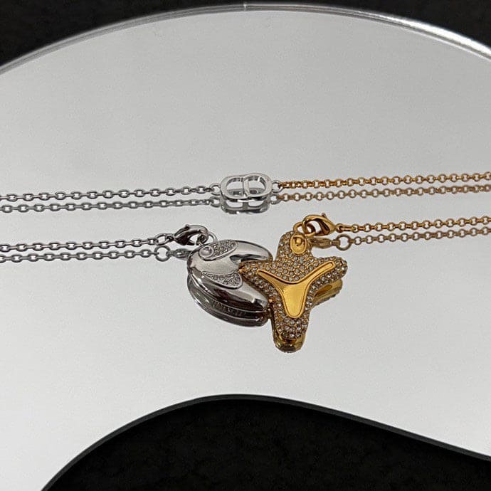 Dior Homme x Kenny Scharf Crystal Pendant 18K Gold Necklace