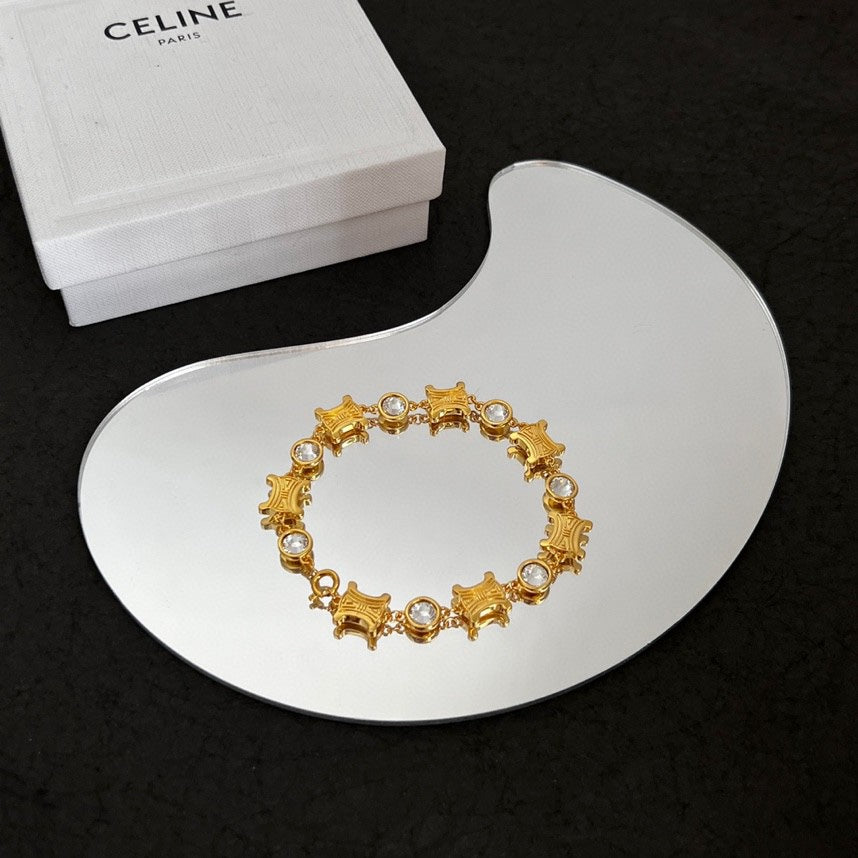 Celine Crystals 18K Gold Bracelet