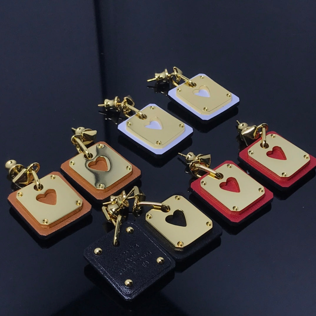 Hermes As De Celine White 18K Gold Earrings