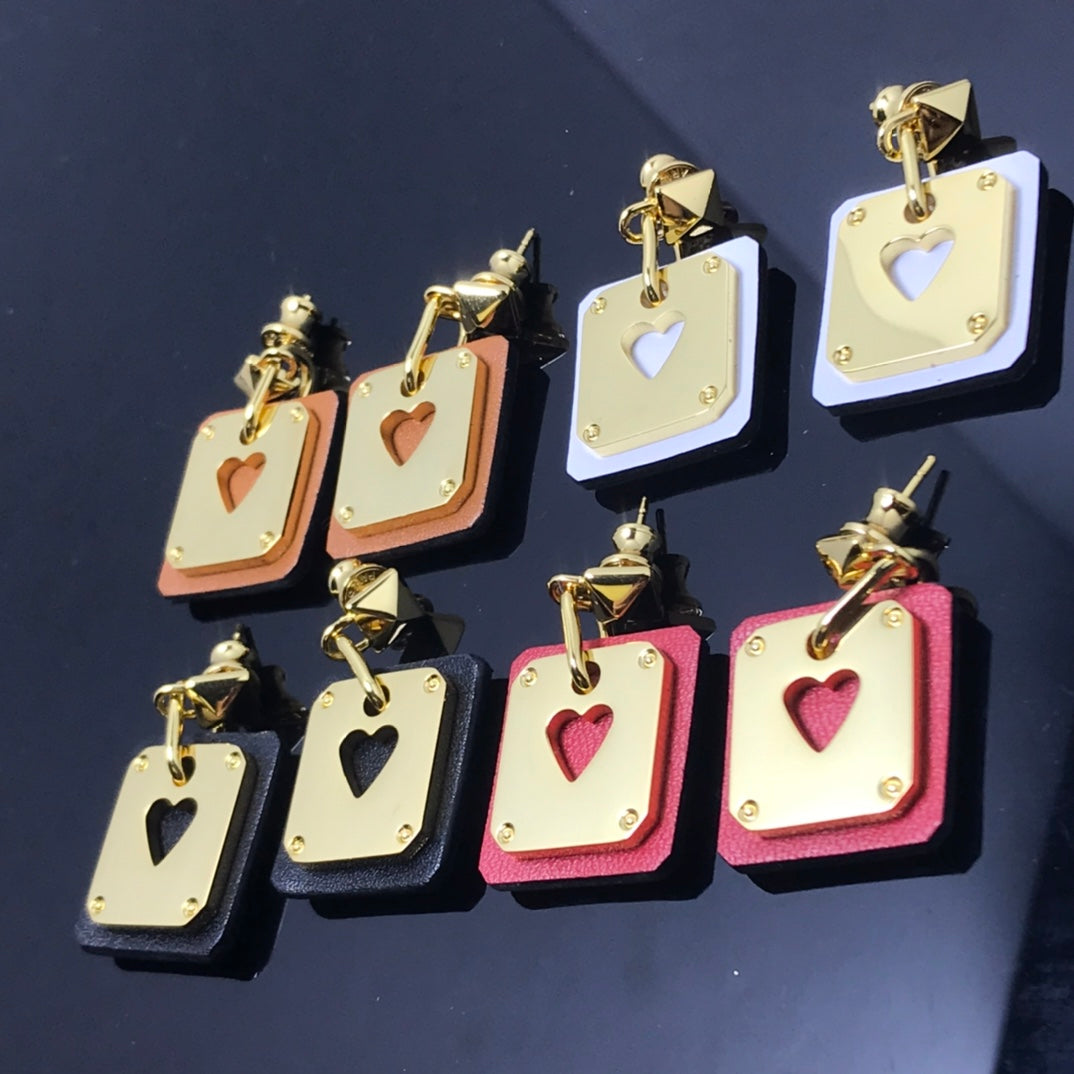 Hermes As De Celine Brown 18K Gold Earrings