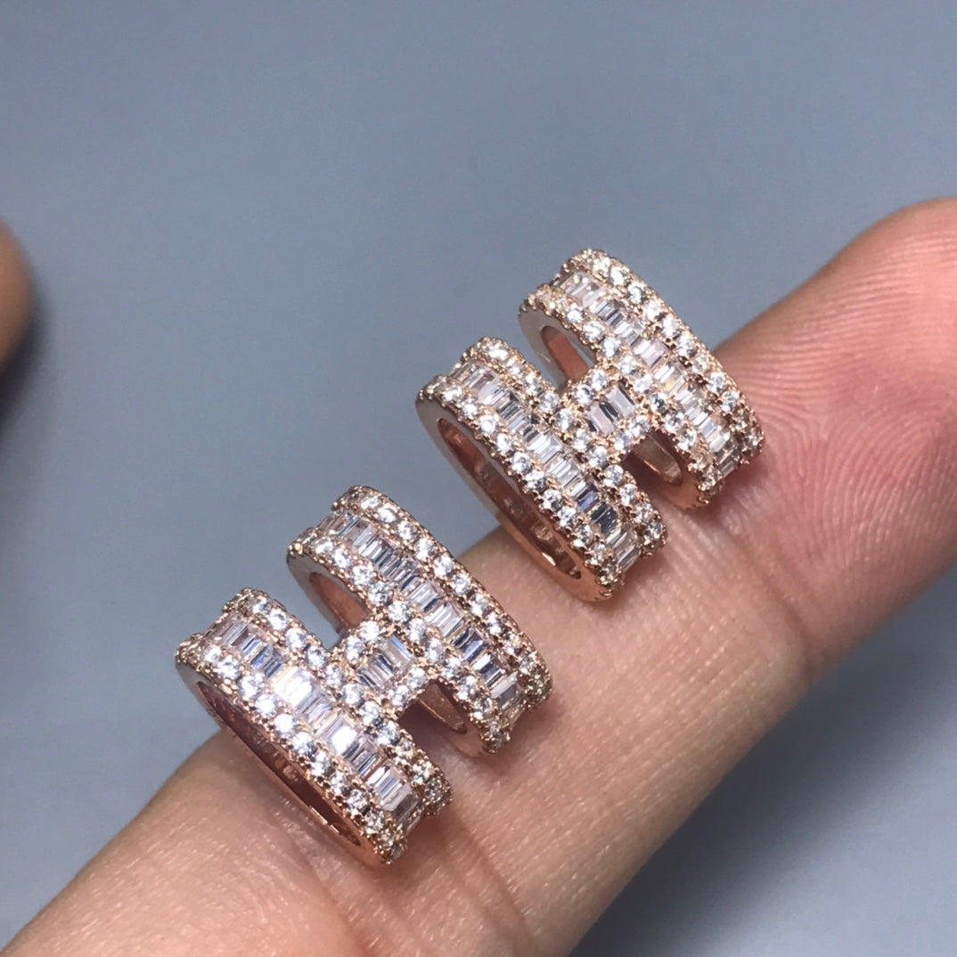 Hermes Pop Diamonds 18K Gold Earrings
