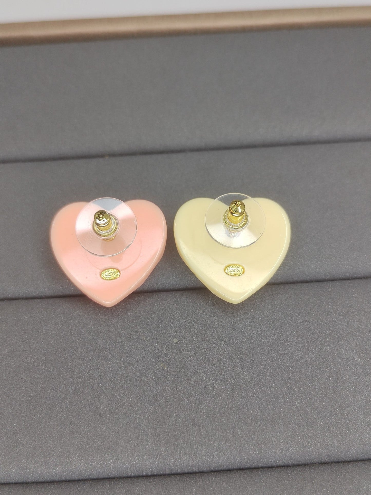Chanel Pink & Yellow Resin 18K Gold Earrings