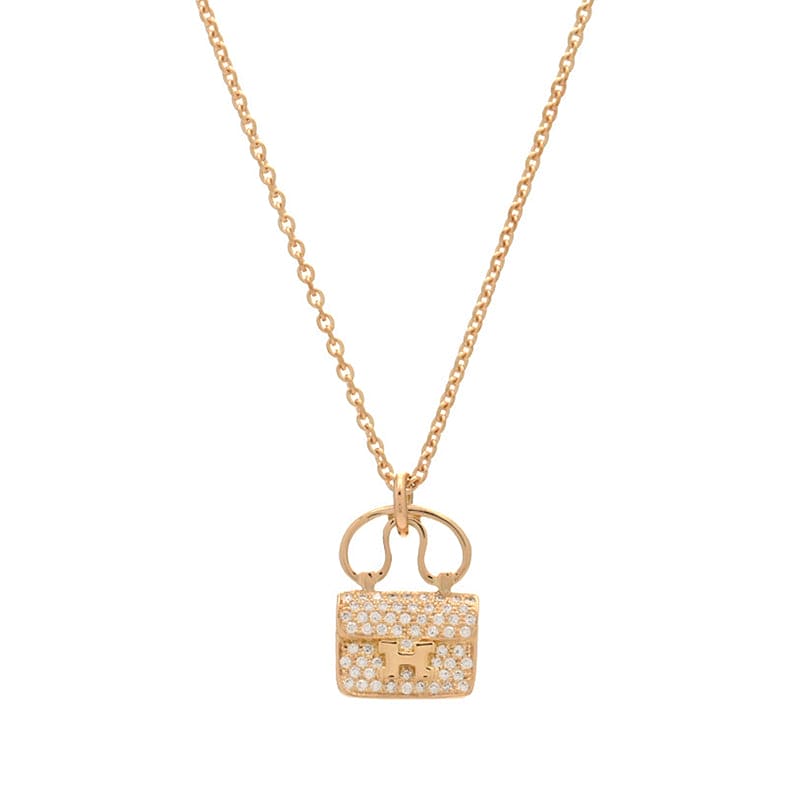 Hermes Amulettes Constance Pendant 18K Gold Necklace