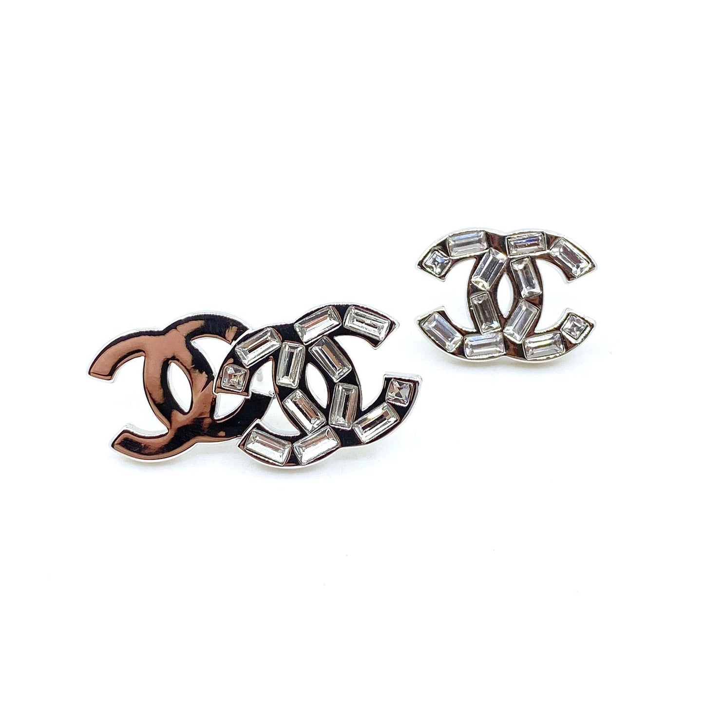 Chanel Crystal 18K Gold Earrings