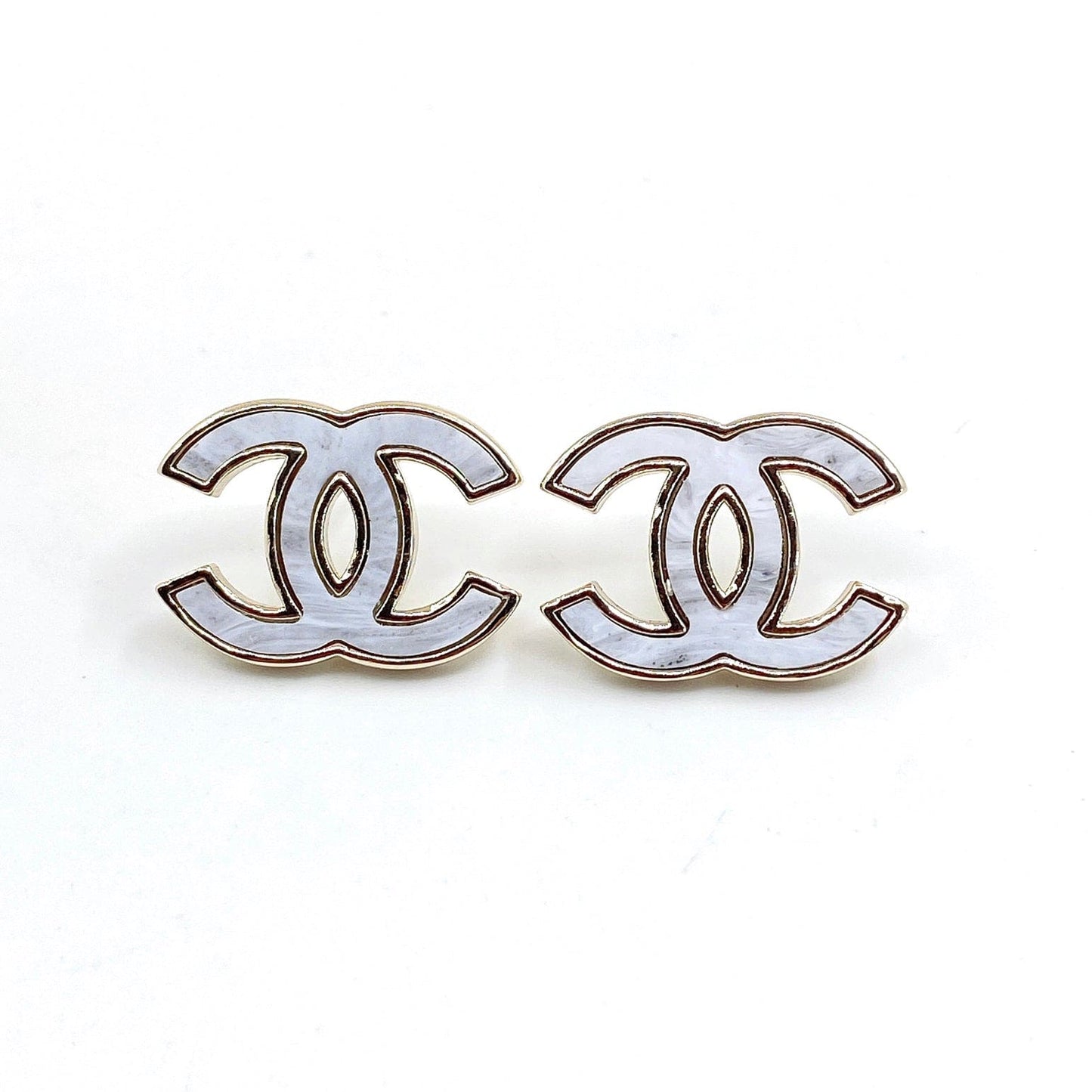 Chanel Marble 18K Gold Earrings