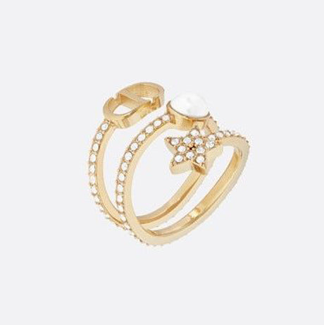 Dior Star Pearl 18K Gold Ring