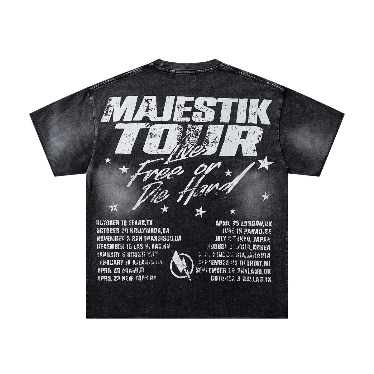 MAJESTIK Washed Black Tour Graphic T-Shirt ¡ª back