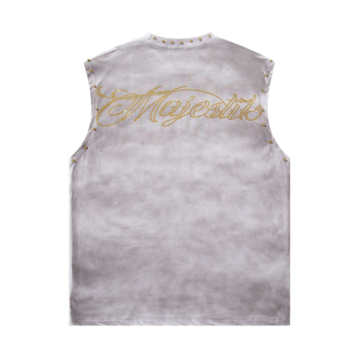 MAJESTIK Studded Washed Graphic Sleeveless T-Shirt ¡ª back