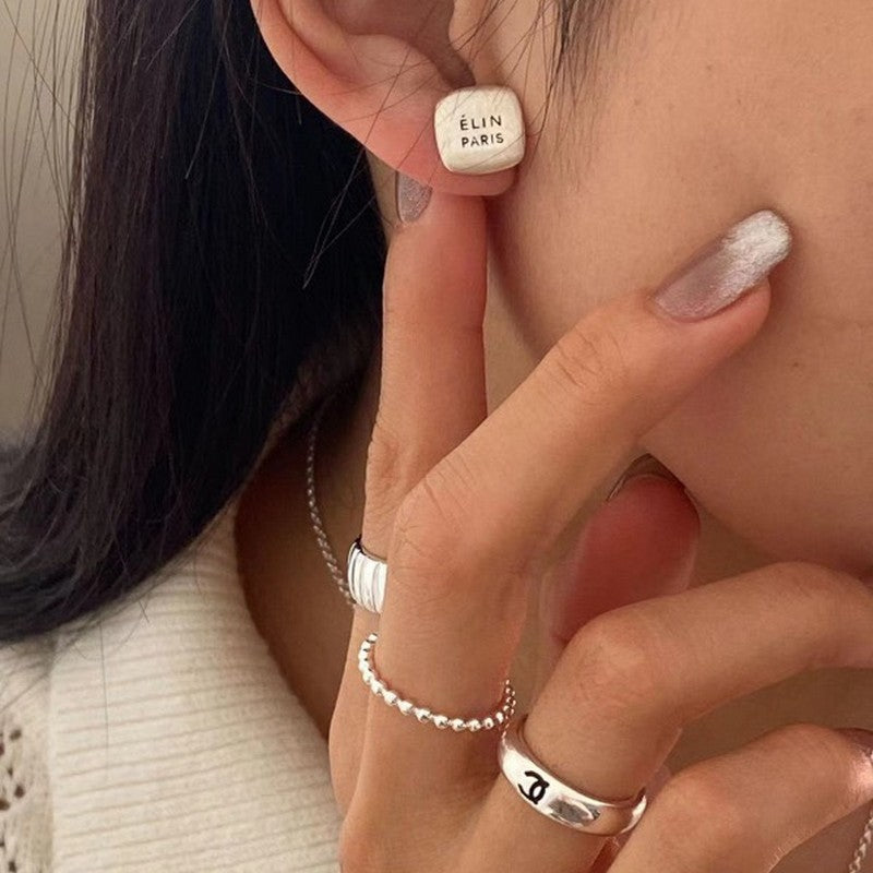 Celine 18K White Gold Earrings