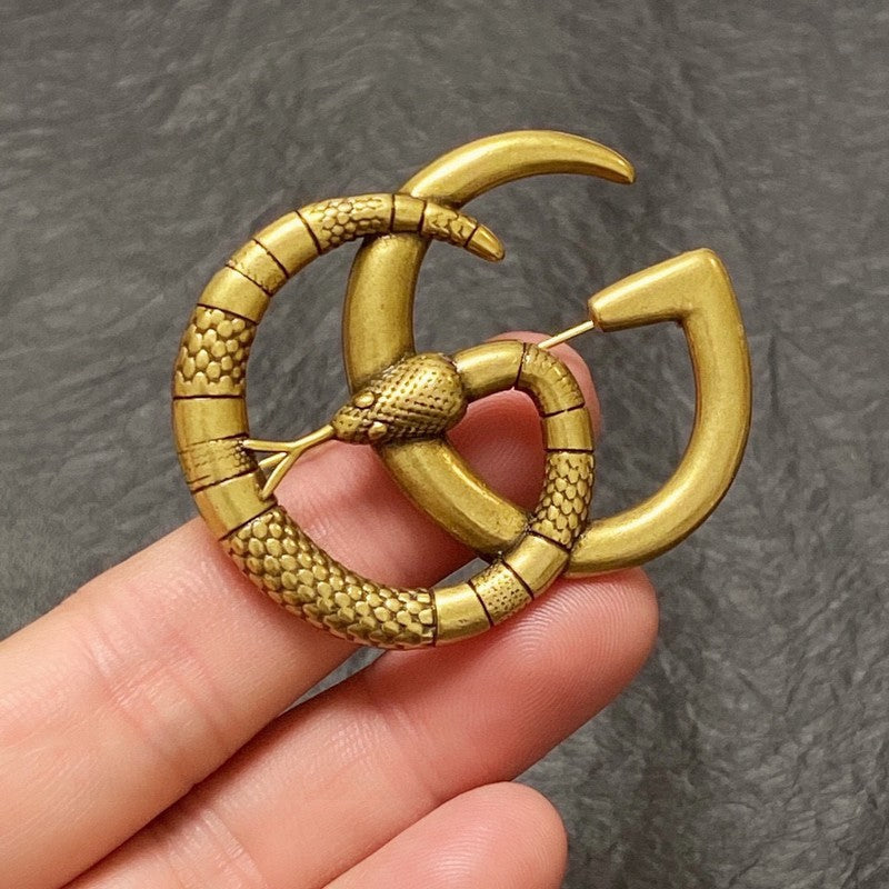 Gucci Double Snake 18K Gold Brooch