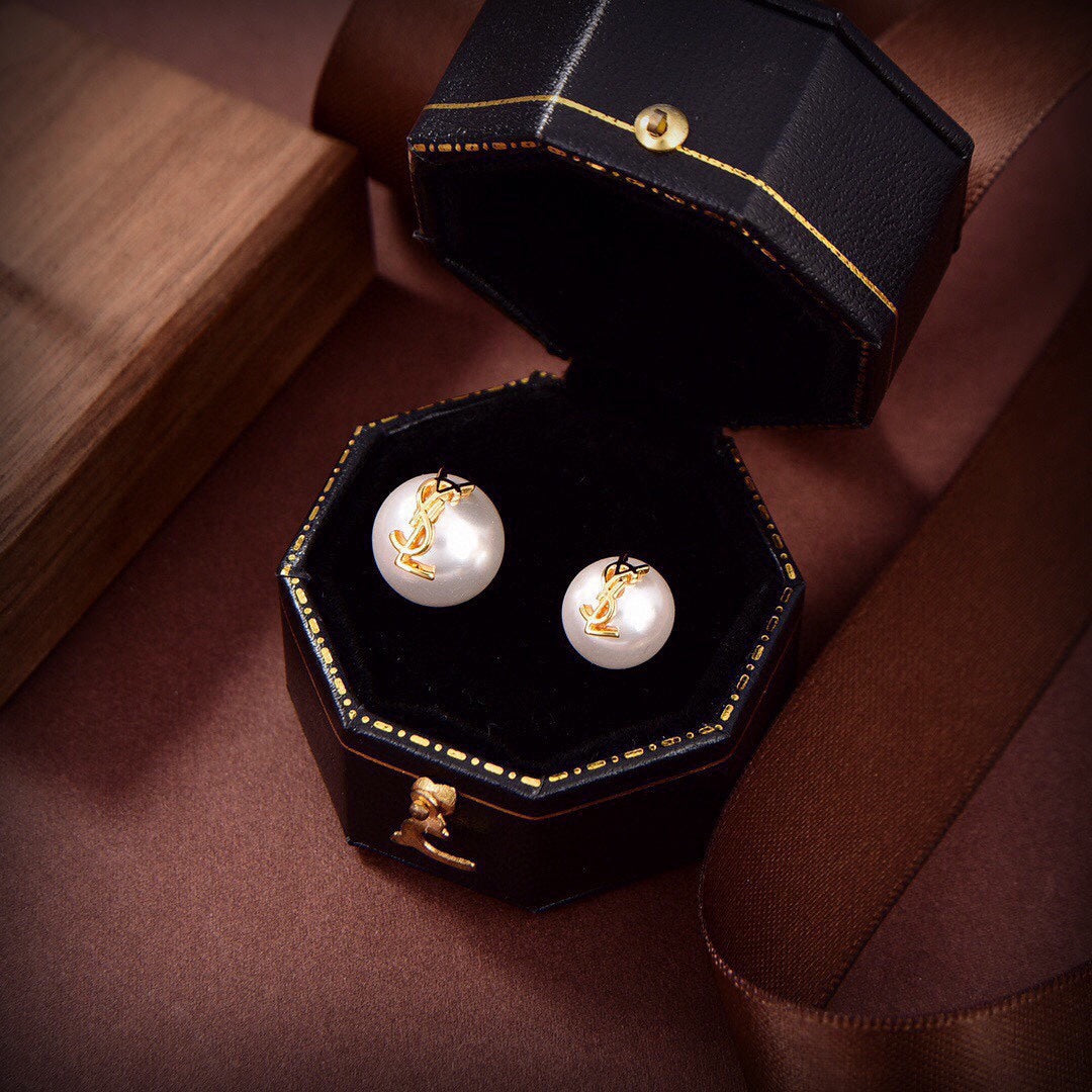 YSL Pearl 18K Gold Earrings