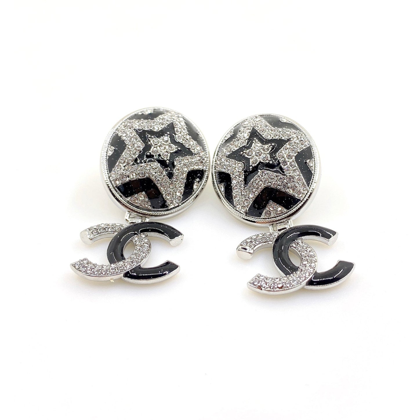 Chanel Diamond 18K Gold Earrings