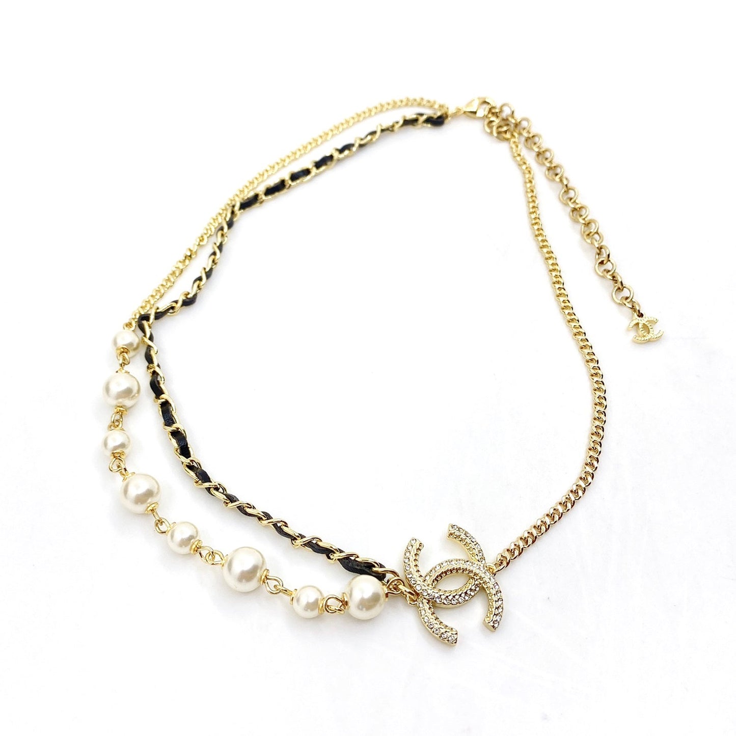 Chanel Pearls Strass Choker 18K Gold Necklace