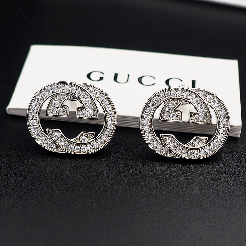 Gucci Double Diamonds 18K Gold Earrings