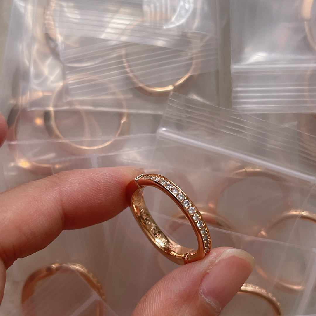 Tiffany Lock Diamonds 18K Rose Gold Ring