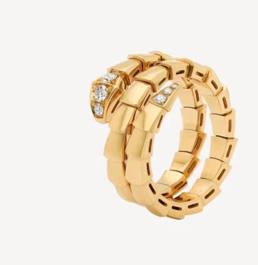 Bvlgari Serpenti Viper Demi Diamond 18K Gold Ring