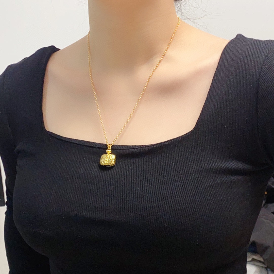 YSL Bag Pendant 18K Gold Necklace
