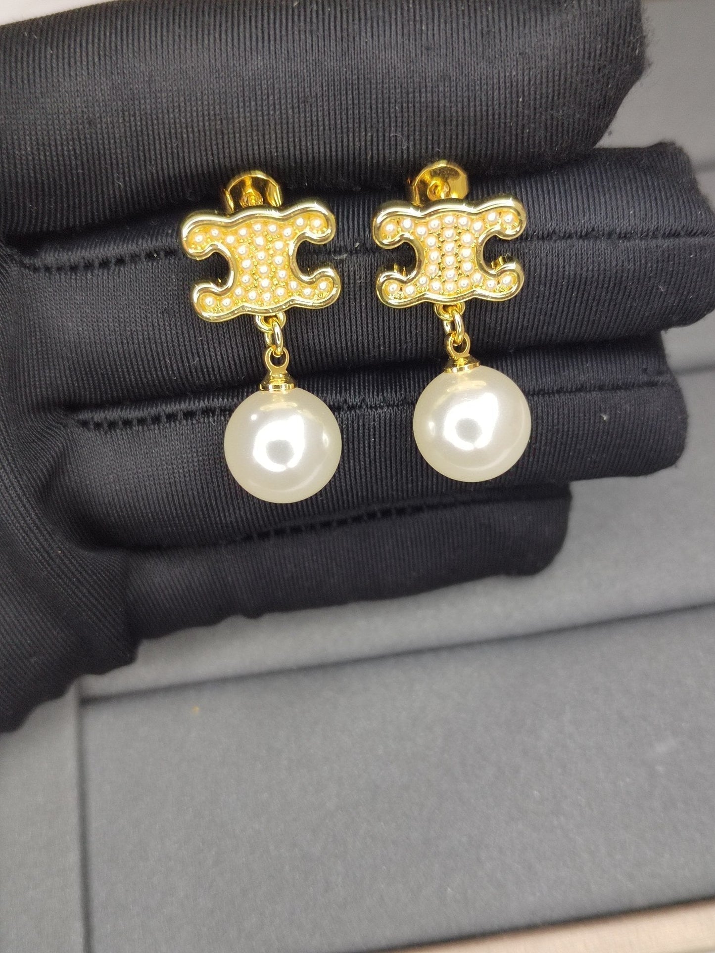 Celine Pearls 18K Gold Earrings