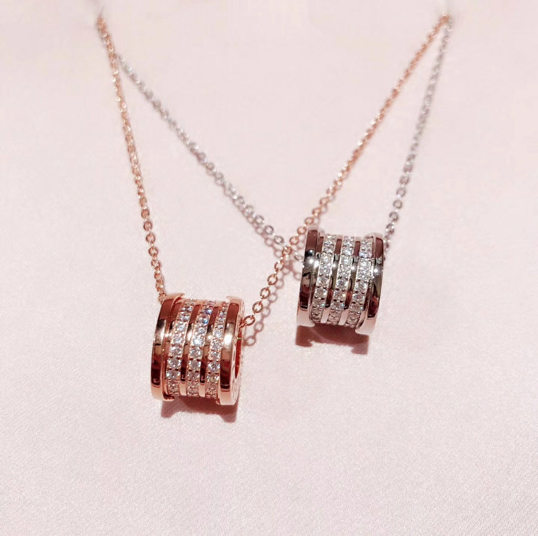 B.zero1 Demi-Pave Diamonds 18K Gold Necklace