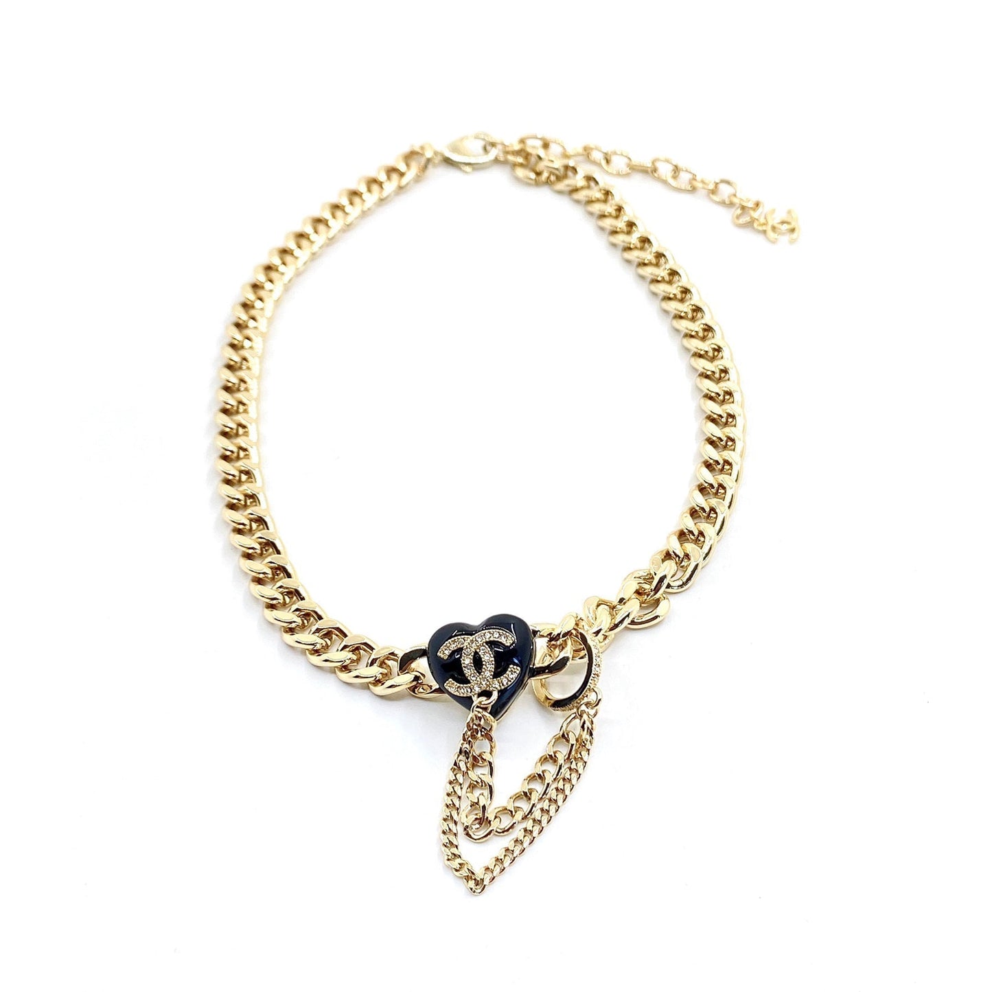 Chanel Black Choker 18K Gold Necklace