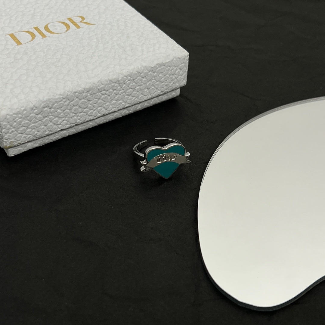 Dior Blue Heart 18K Gold Ring