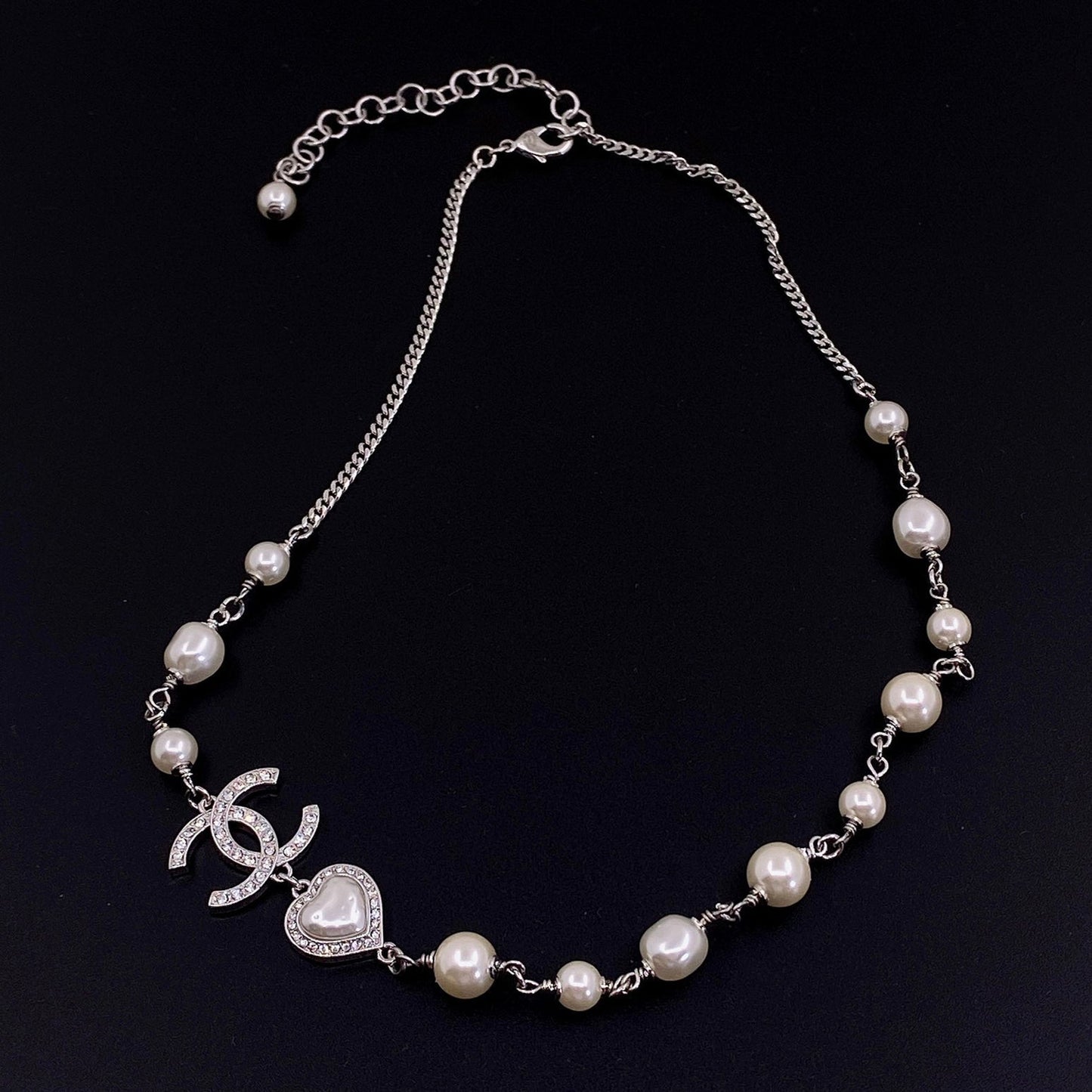 Pearls Crystals 18K Gold Necklace
