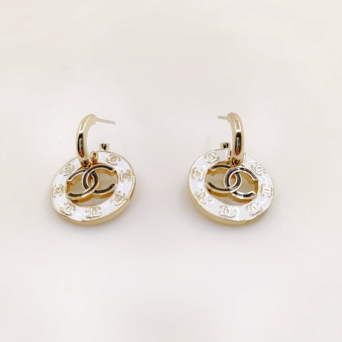 Chanel Circle 18K Gold Earrings