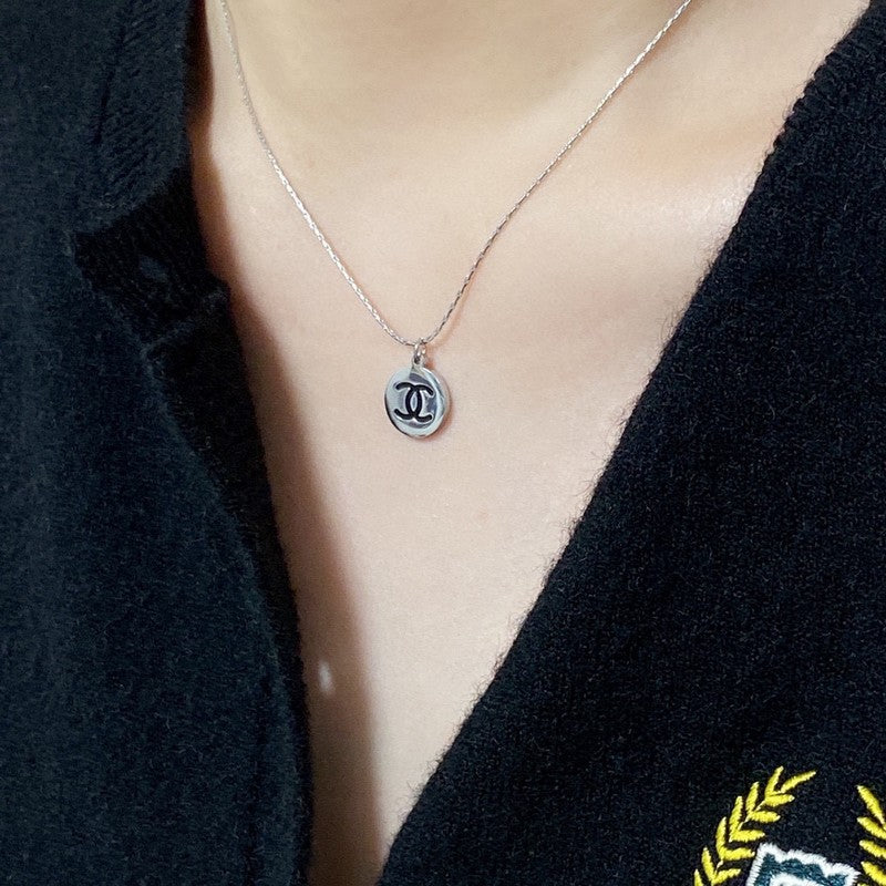 Chanel Round Logo 18K Gold Necklace