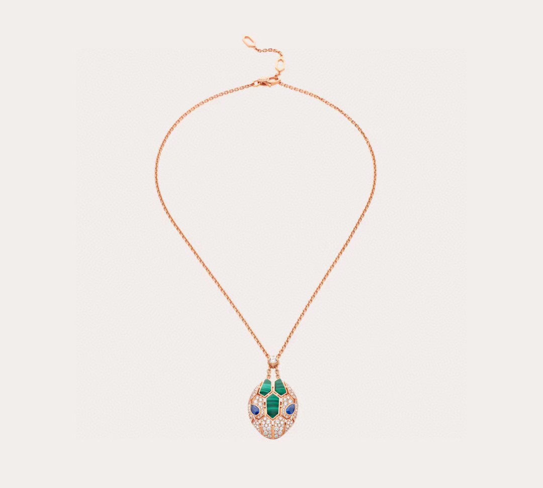 Bvlgari Serpenti Malachite 18K Gold Necklace