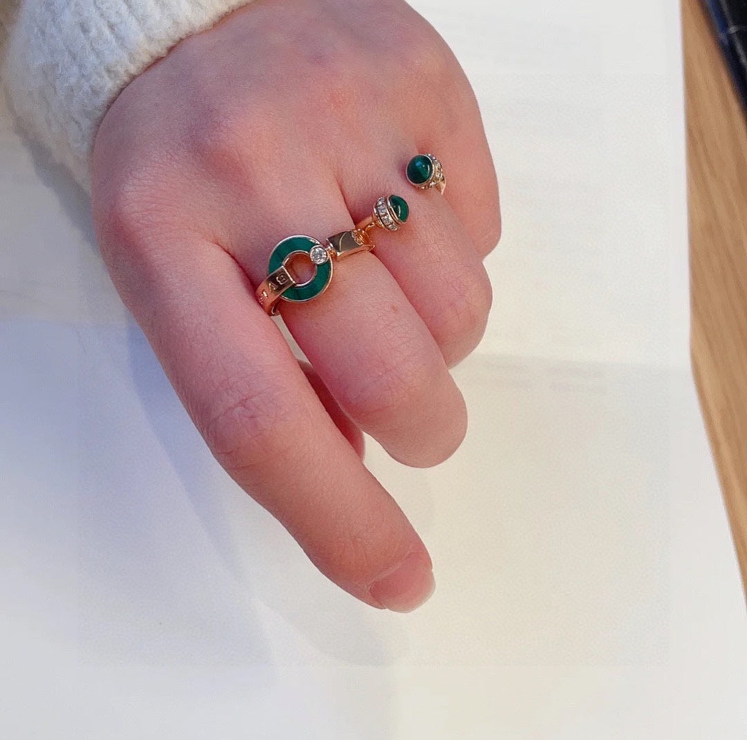 Bvlgari Malachite 18K Gold Ring