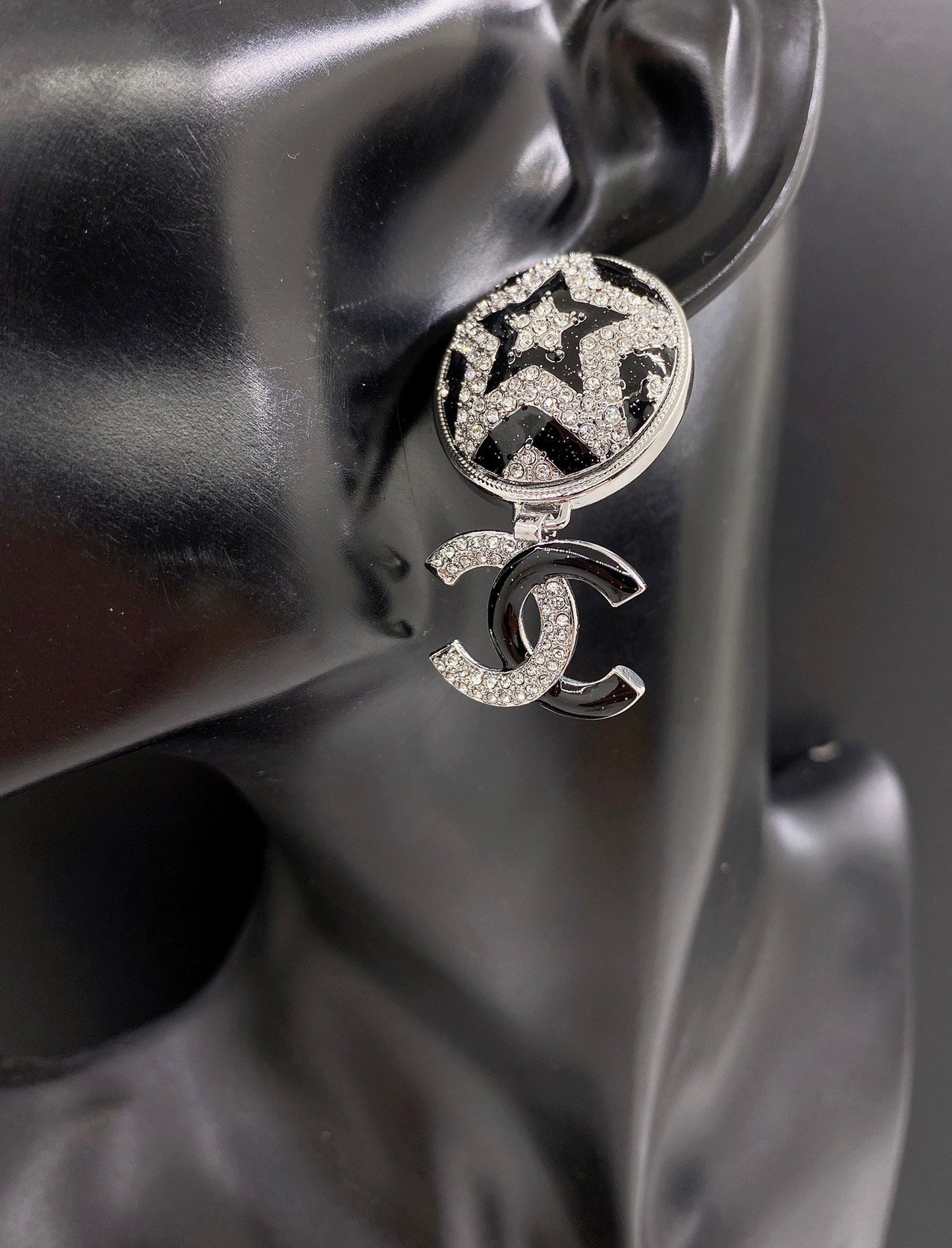 Chanel Diamond 18K Gold Earrings