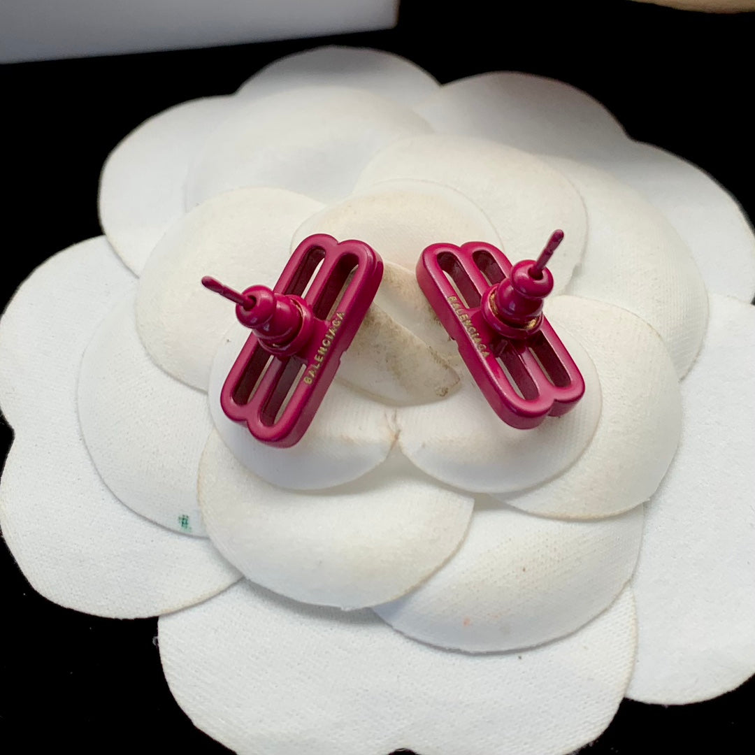 Balenciaga Pink Icon 18K Gold Earrings