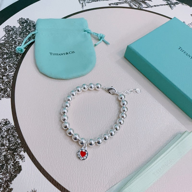 Tiffany Return to Red Heart Bead 18K Gold Bracelet