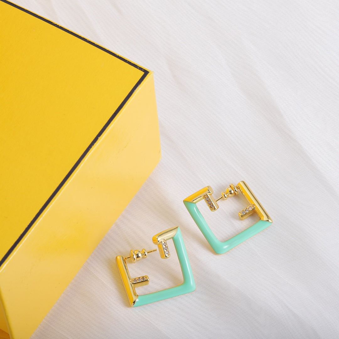 Fendi Vintage 18K Gold Earrings