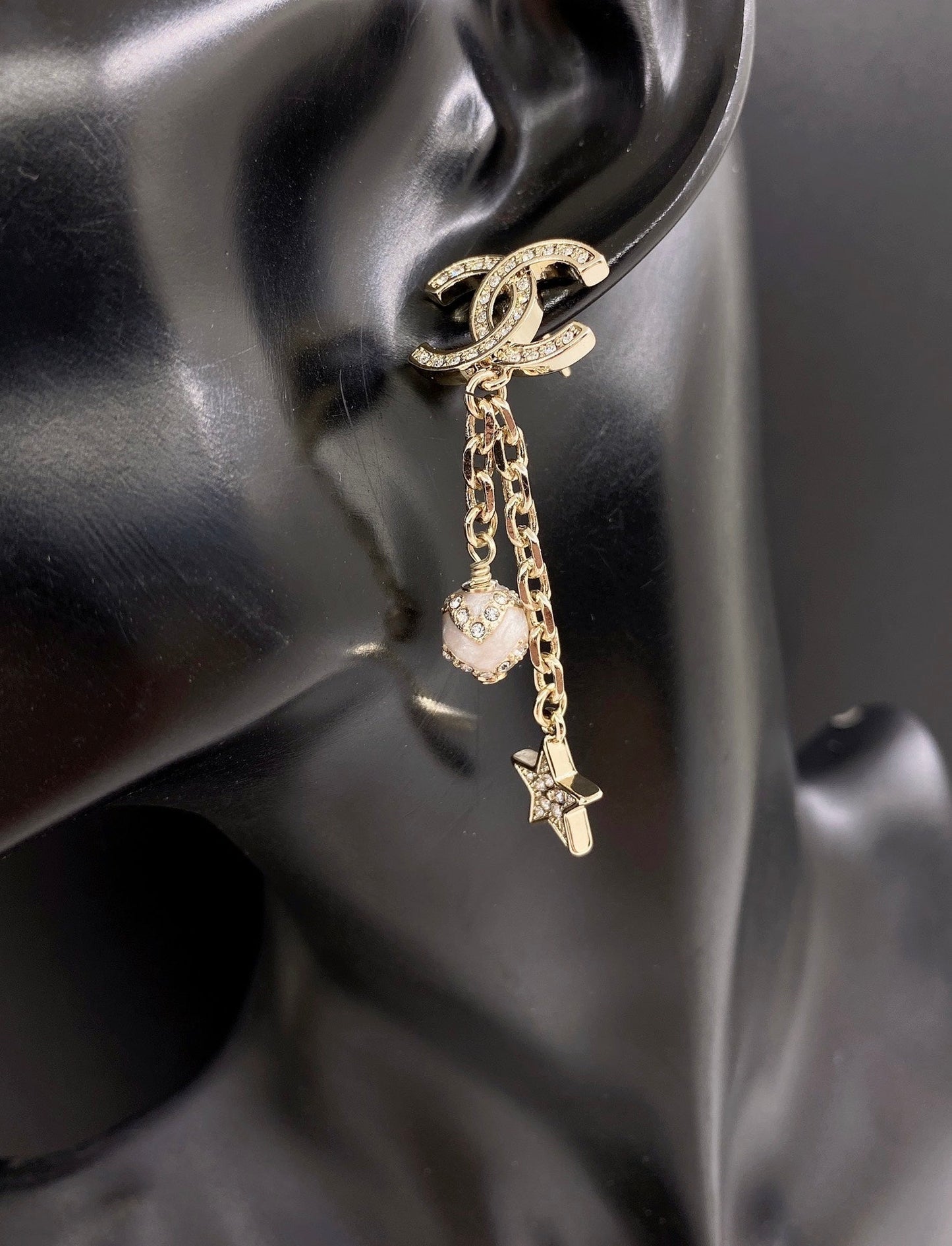 Chanel Star Pearls 18K Gold Earrings