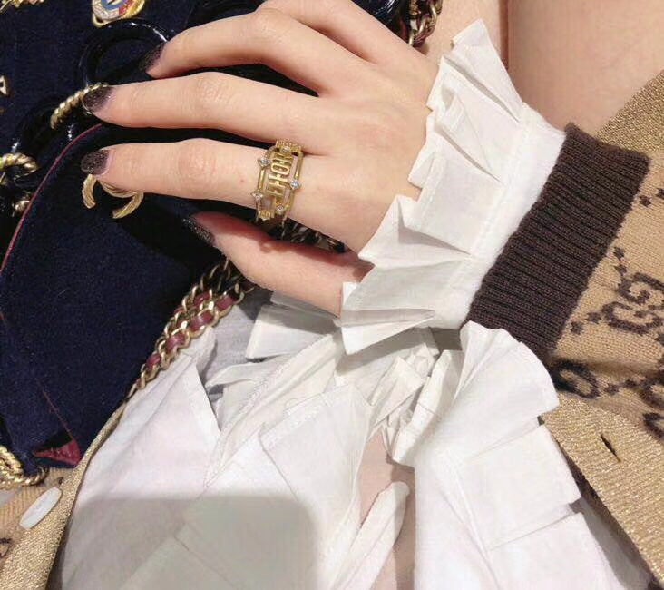 Dior Vintage Crystals 18K Gold Ring