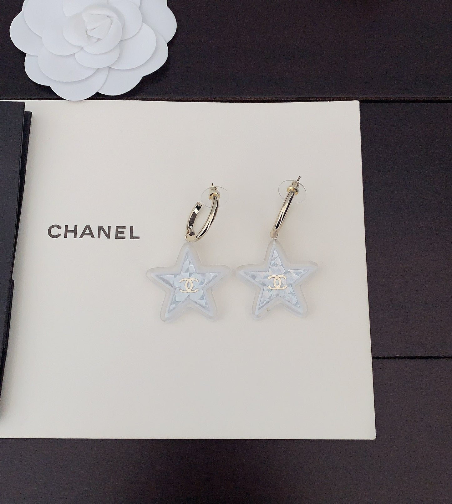 Chanel Star 18K Gold Earrings