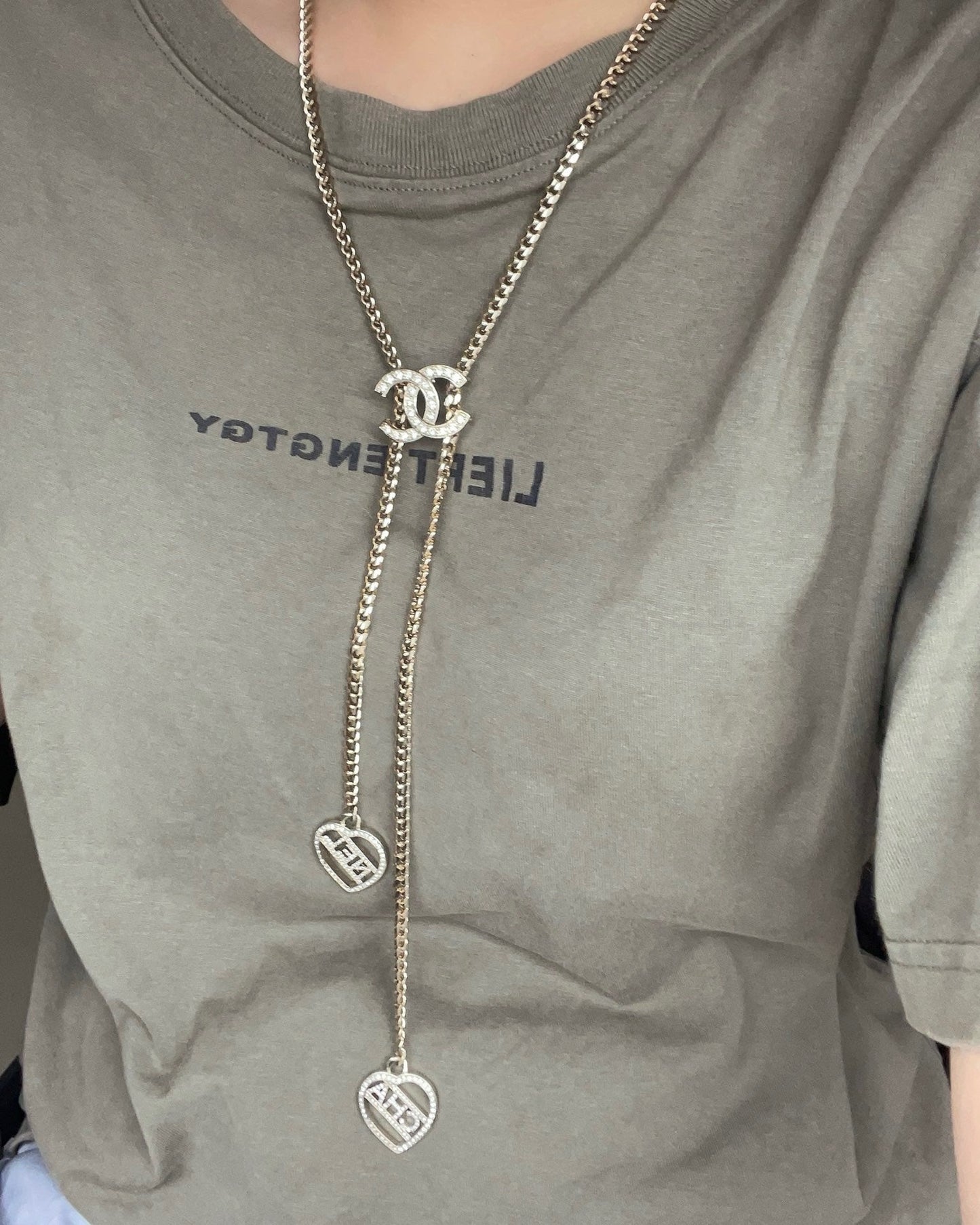 Chanel Heart Chain 18K Gold Necklace
