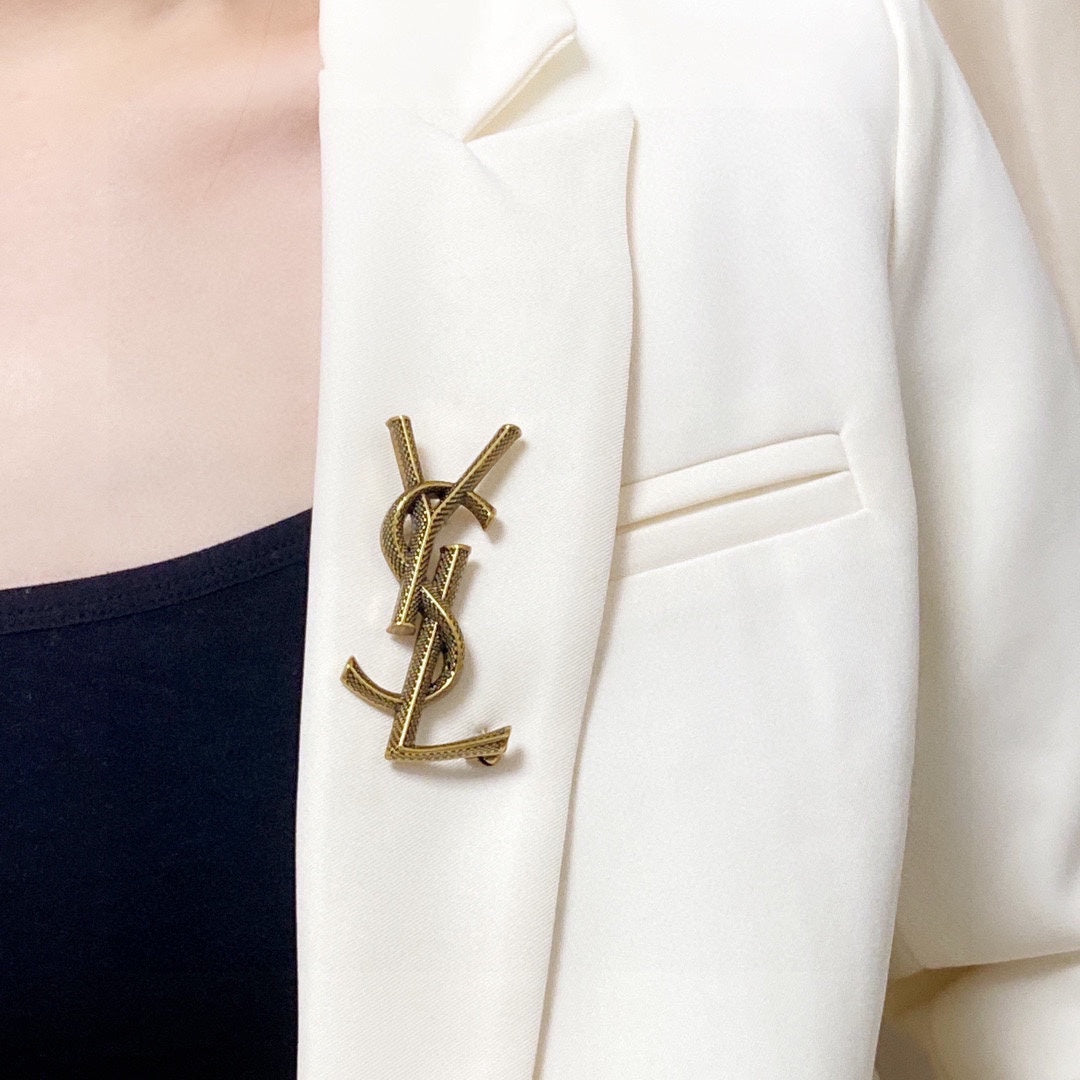 YSL Classic 18K Gold Brooch