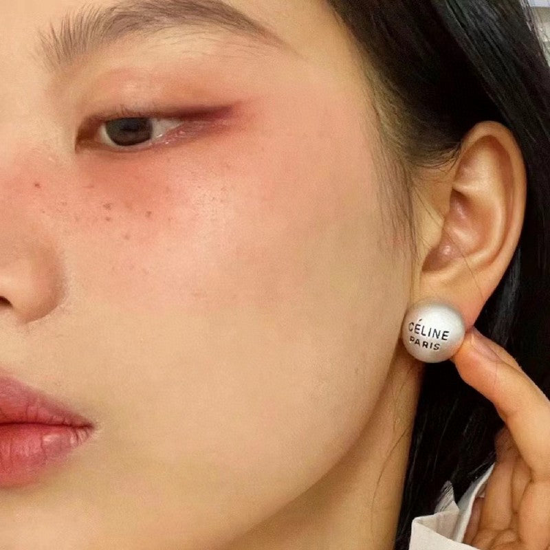 Celine Round 18K Gold Earrings