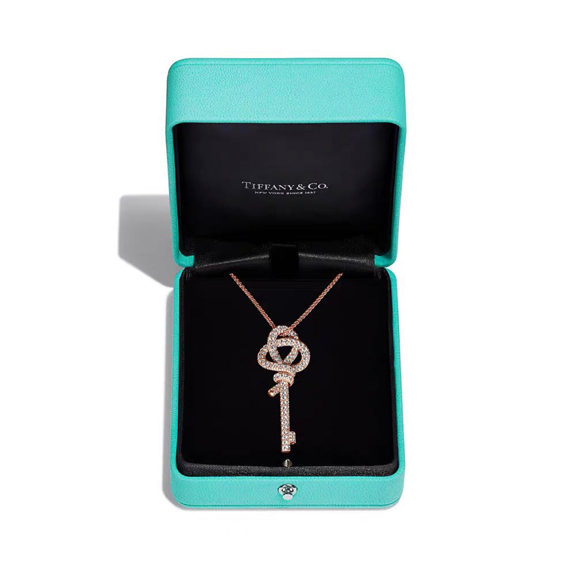 Tiffany Keys Woven Diamonds Large 18K Gold Necklace