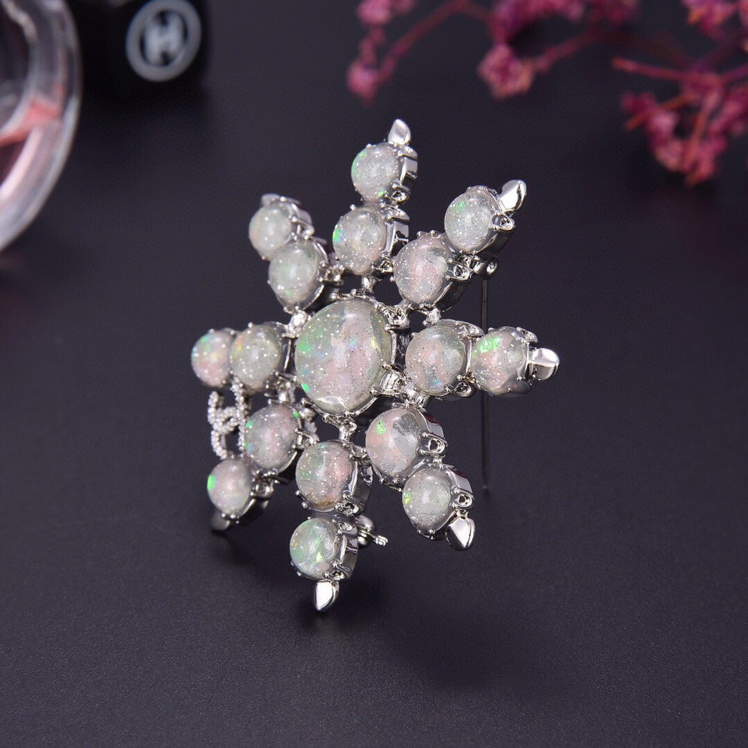 Chanel Flower Crystals 18K Gold Brooch