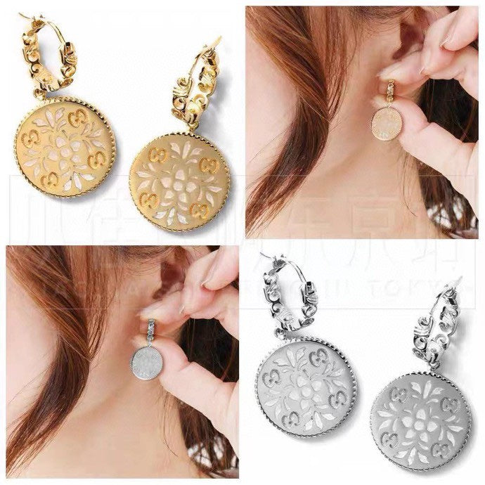 Double GucciIcon Blooms 18K Gold Earrings