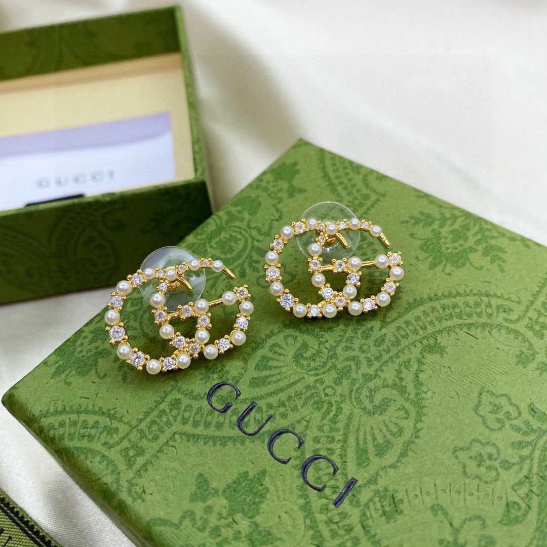 Gucci Double Pearls 18K Gold Earrings