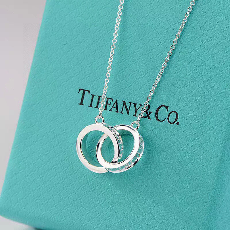 Tiffany 1837 Interlocking Circles Pendant 18K Gold Necklace