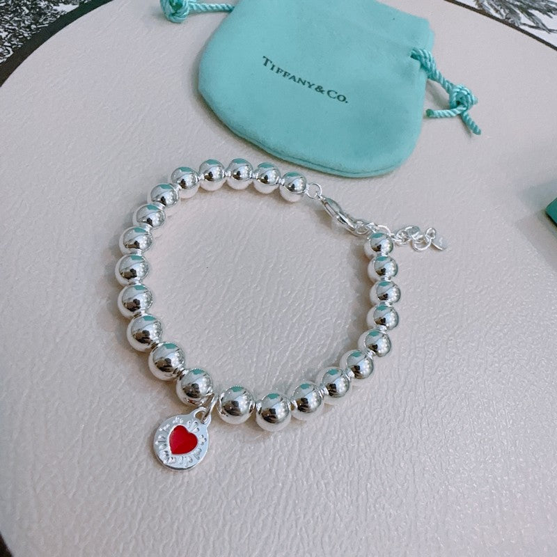 Tiffany Return to Red Heart Bead 18K Gold Bracelet