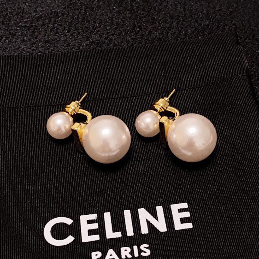 Celine Pearl 18K Gold Earrings