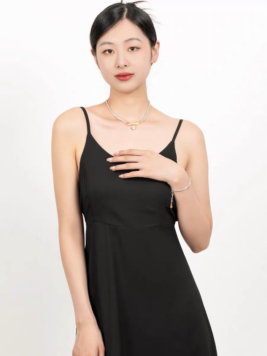 Celine Celine Line Diamonds 18K Gold Necklace
