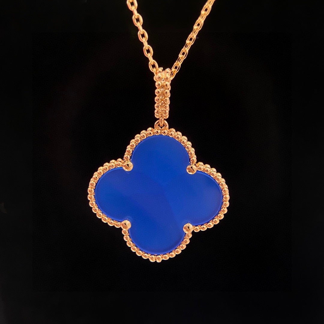 Magic Alhambra Agate Clover 18K Gold Necklace