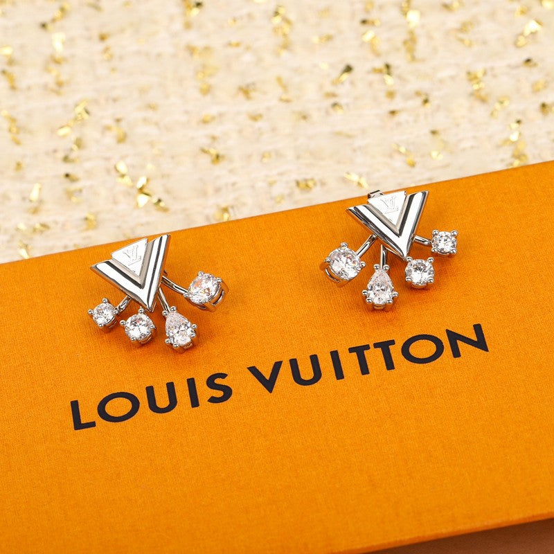 Louis Vuitton Diamomd 18K Gold Earrings